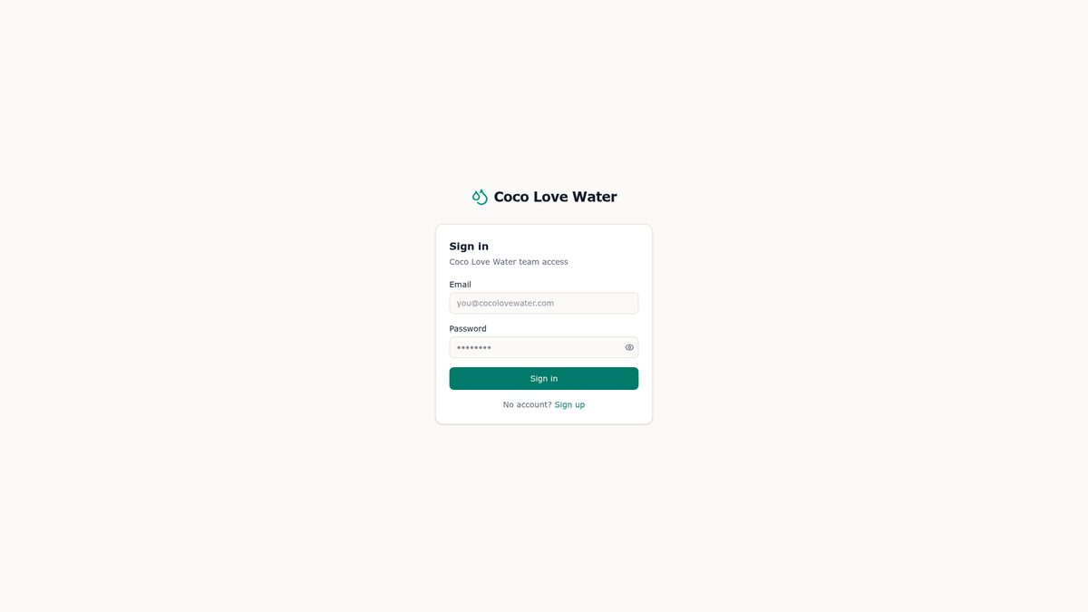 Screenshot of the CPG × Cocolove Sales website