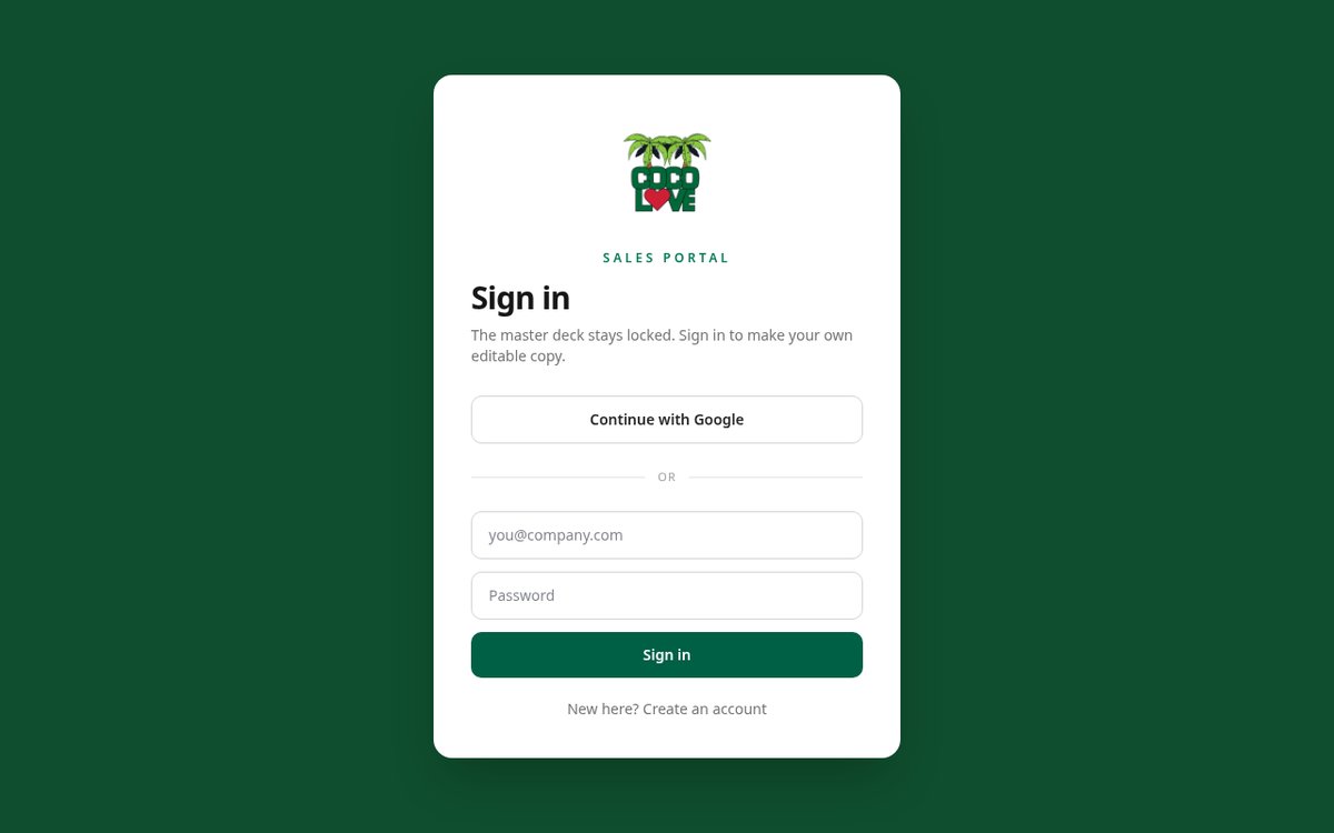 Screenshot of the Cocolove Sales Cloud website